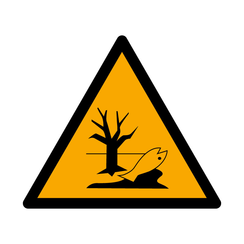 Наклейка «Засторога: речовина або суміш, що створює небезпеку для довкілля» 10 на 10 см