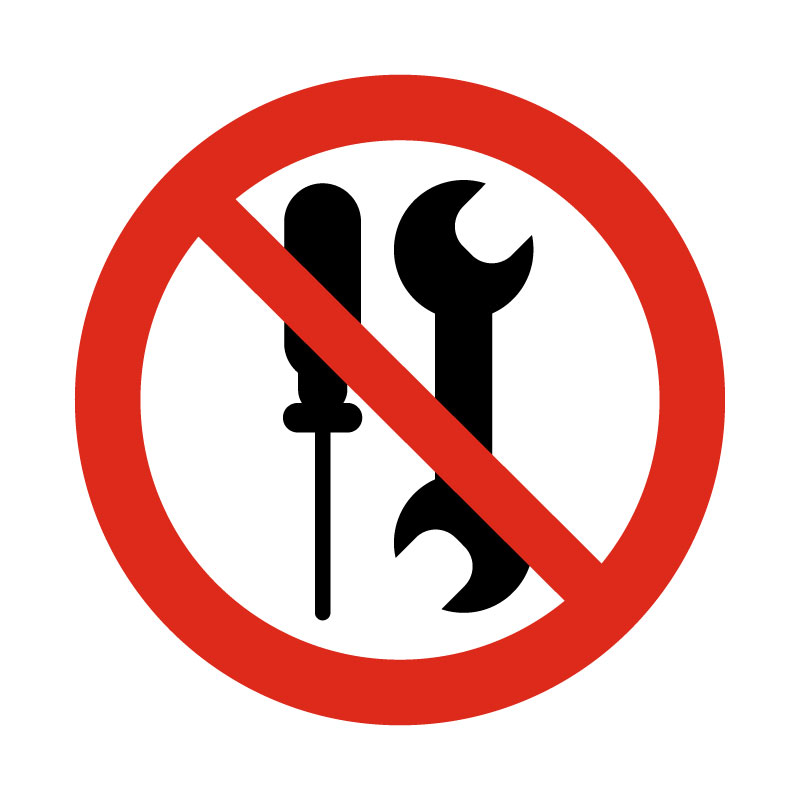 Наклейка «Заборонено обслуговування користувачем» 10 на 10 см