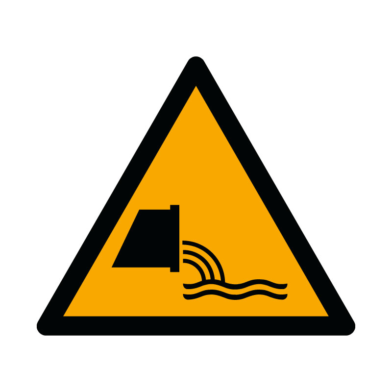 Наклейка «Засторога: скидання стічних вод» 10 на 10 см